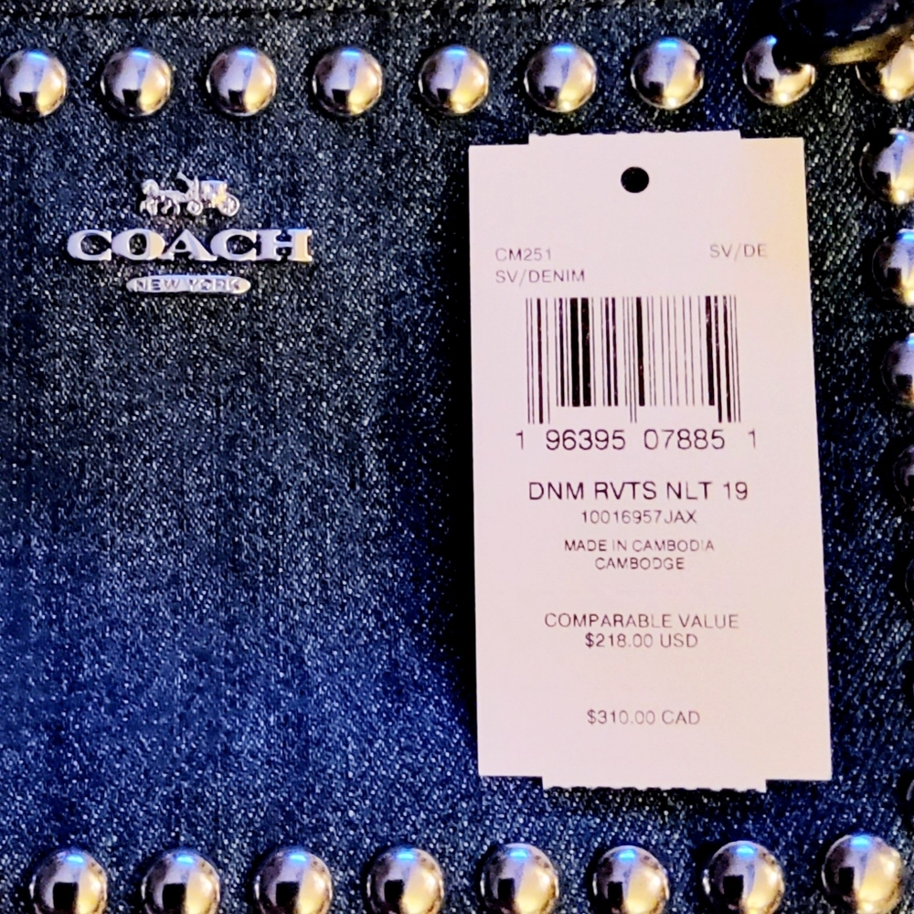 COACH BESTSELLER❗️NEW NOLITA 19 PURSE WITH RIVETS IN SILVER / DENIM - Picture 6 of 12
